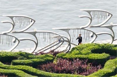 戶(hù)外公園園林景觀小平動(dòng)物魚(yú)不銹鋼雕塑定制