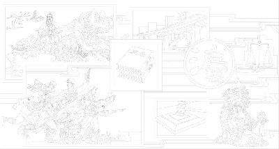 人民法院浮雕壁畫原創(chuàng)手繪設(shè)計(jì)稿
