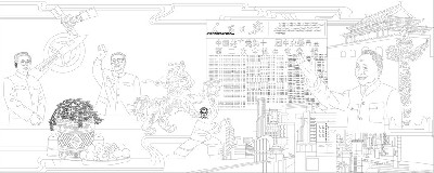 紅色黨建浮雕雕塑原創(chuàng)手繪設計稿