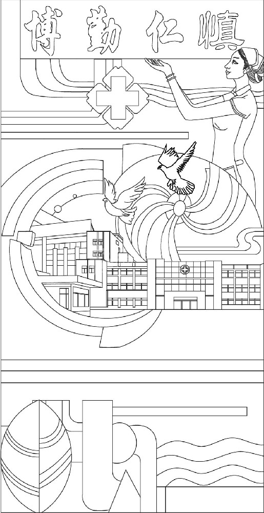 中醫(yī)文化浮雕雕塑原創(chuàng)手繪設(shè)計稿